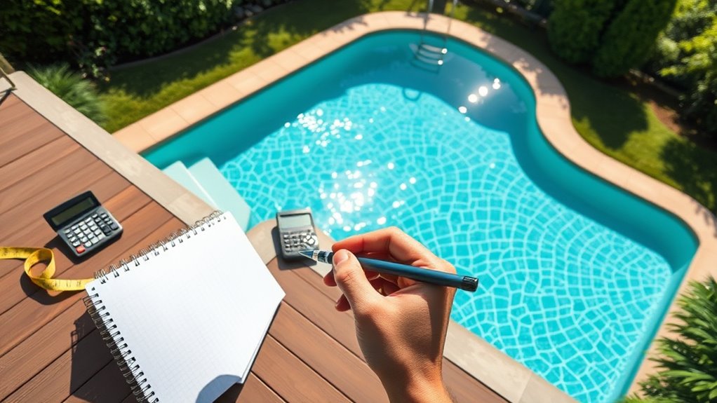 calculate pool surface and volume