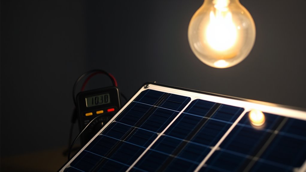 charging solar panels with artificial light