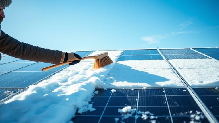 clearing snow from panels
