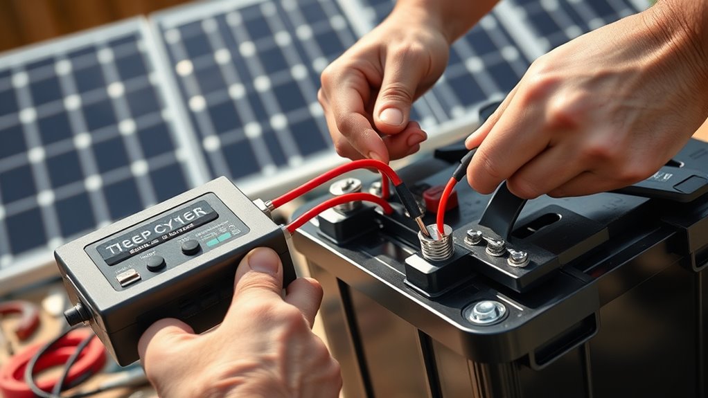 connect batteries before panels
