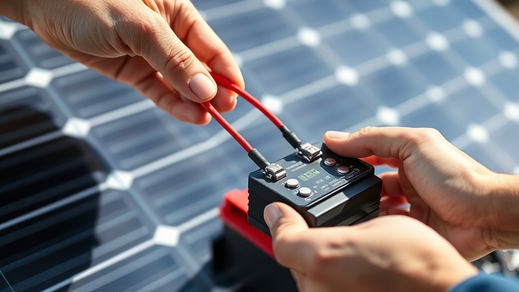 connect panels to batteries securely