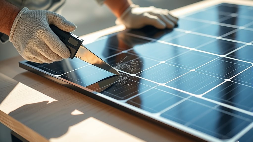cutting solar panels safely