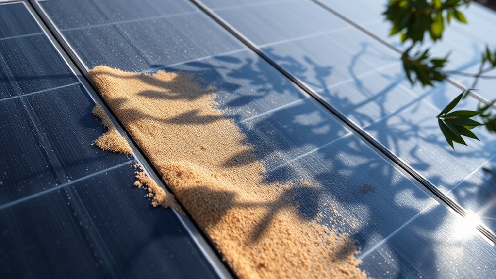 dirt shadows reduce solar efficiency