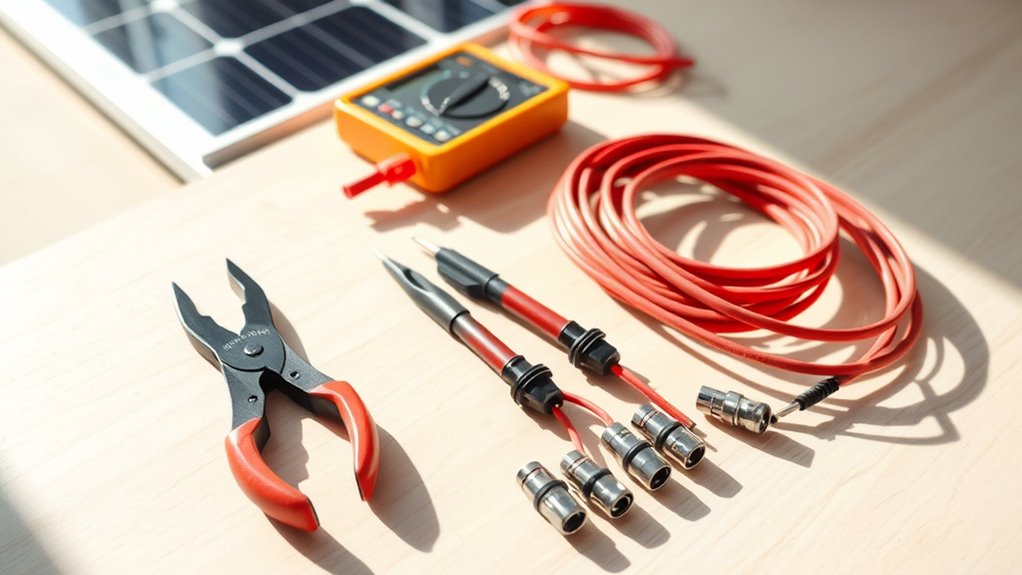 gather solar wiring tools and materials