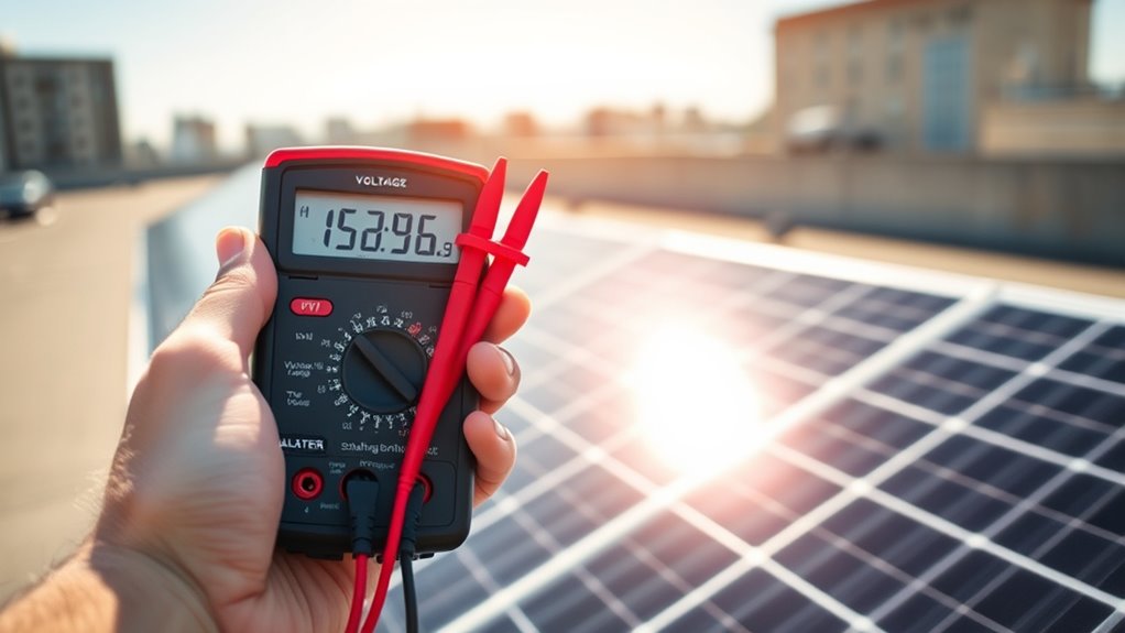 measure solar panel voltage