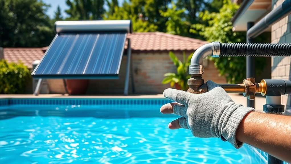 pool solar heater connection
