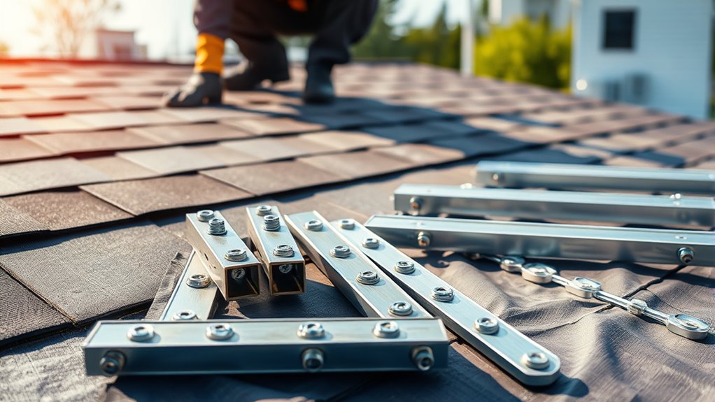 prepare roof and mounting hardware