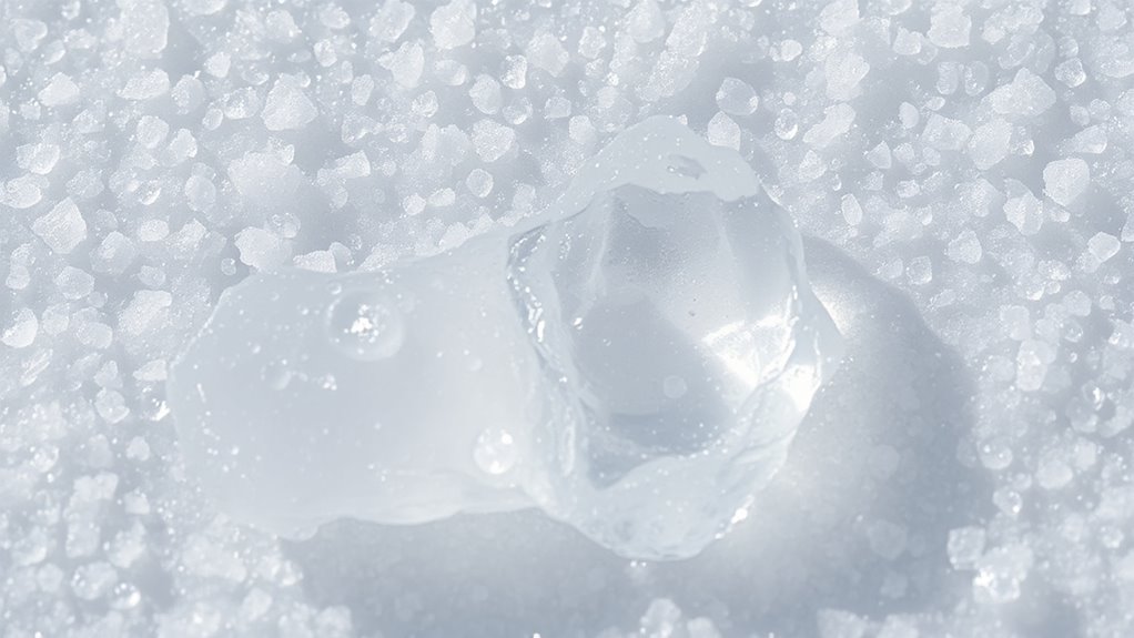 salt disrupts ice structure