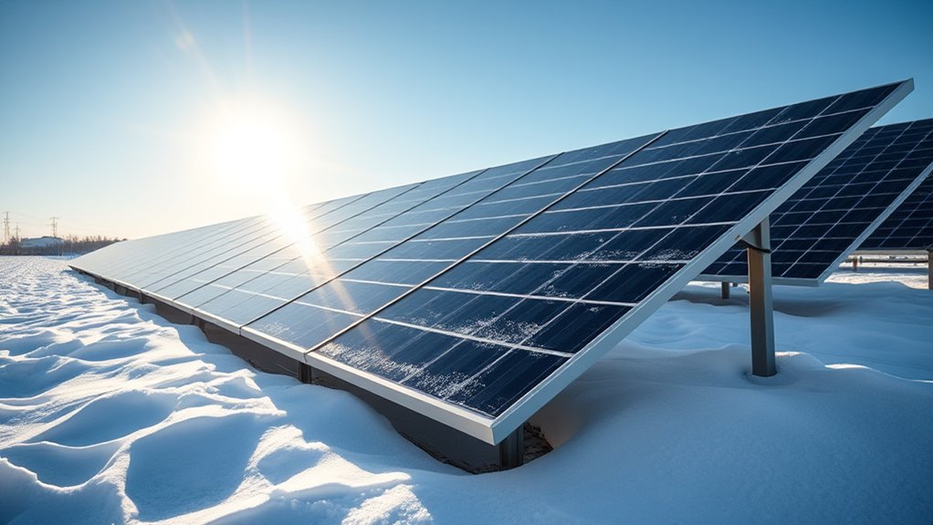 snow enhances solar efficiency