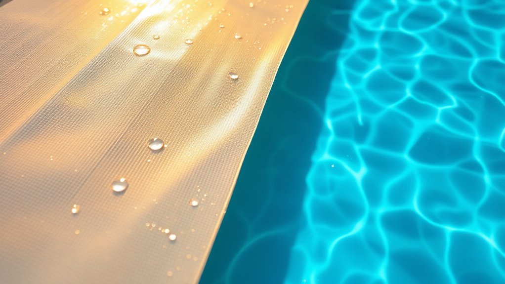 solar cover heats pool water
