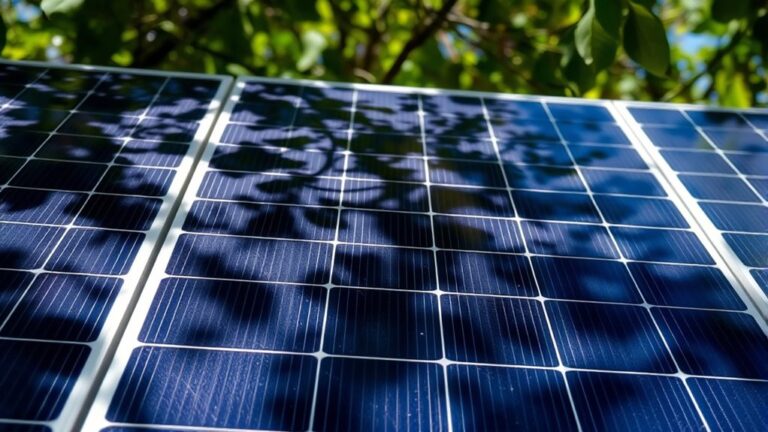 solar efficiency decreases in shade