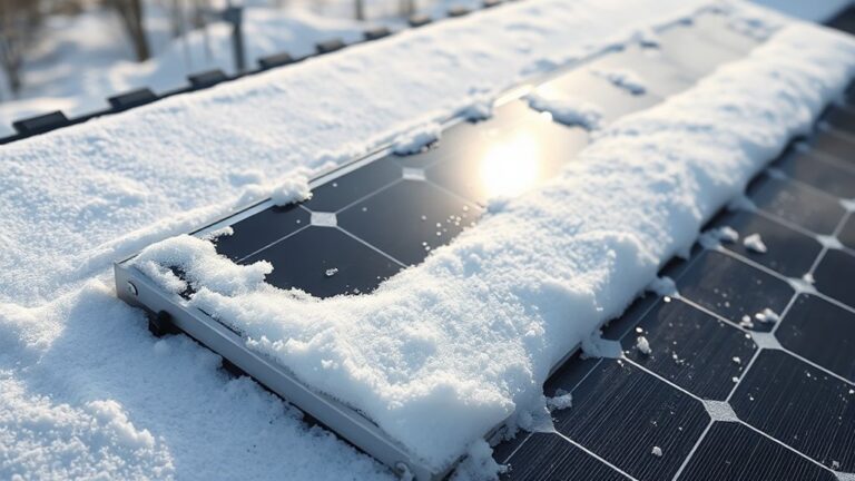 solar panels and snow