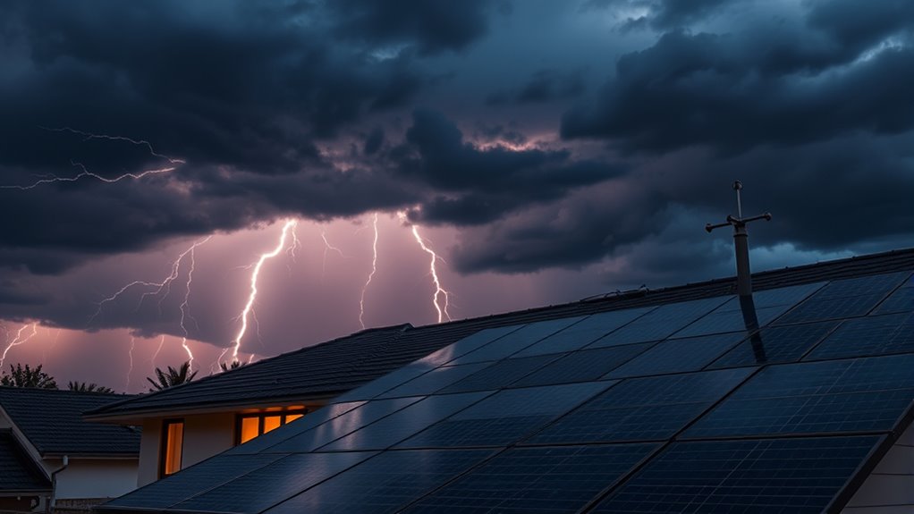 solar panels do not attract lightning