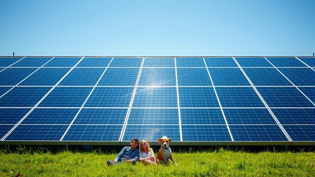 solar panels do not emit radiation
