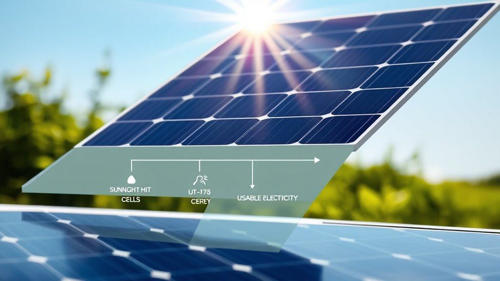 sunlight converts to electricity