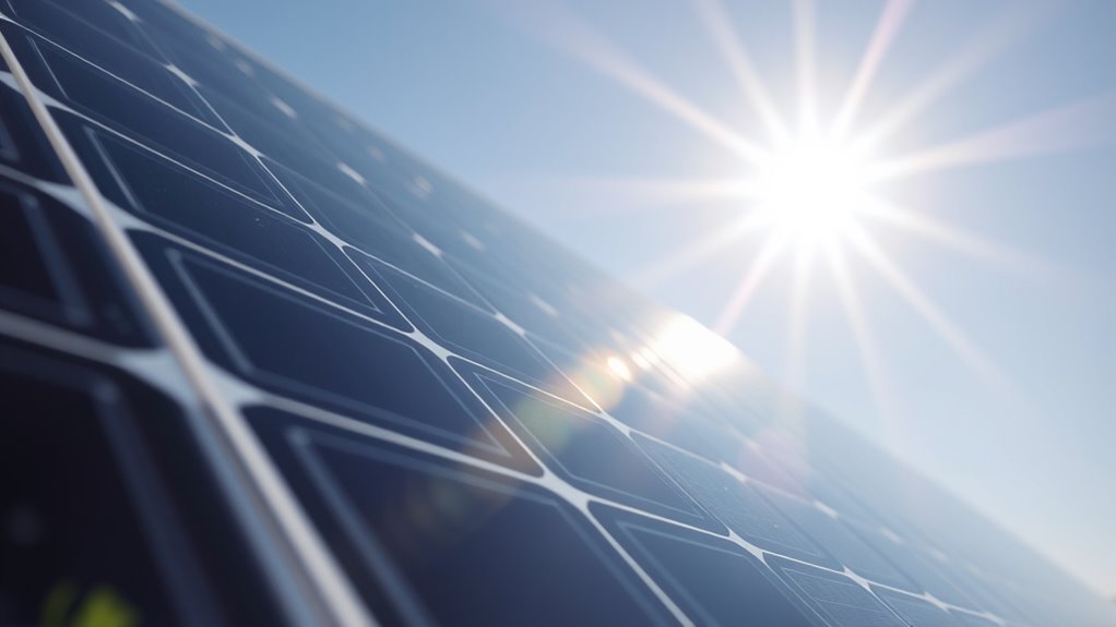 sunlight energizes solar cells
