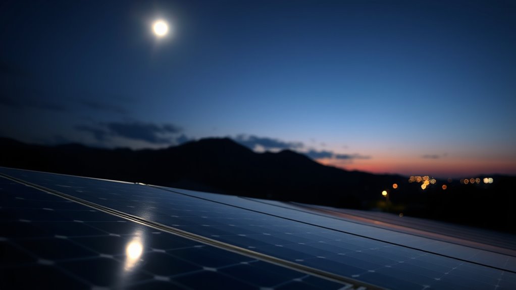 sunlight excites electrons generating electricity
