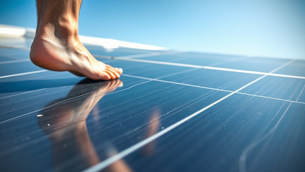 walking damages solar panels